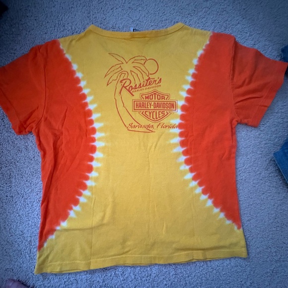 Harley-Davidson Tie Dye Graphic Tee 2004 Rossiter’s Sarasota Florida Women’s S/M - Picture 10 of 11